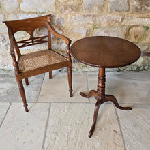 Load image into Gallery viewer, Good-tilt-top-pedestal-table-single-plank-top-tri-form-base-particularly-nice-ring-turned-column-constructed-in-ash-provincial-stylistically-regency-1830-small-size-delightful-table-lamp-stand-sofa-side-drinks-table-elegant-design-light-colour-contemporary-traditional-setting-english-circa-for-sale-damon-blandford-antiques-stow-on-the-wold-cotswolds-antique-furniture