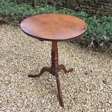 Load image into Gallery viewer, Good-tilt-top-pedestal-table-single-plank-top-tri-form-base-particularly-nice-ring-turned-column-constructed-in-ash-provincial-stylistically-regency-1830-small-size-delightful-table-lamp-stand-sofa-side-drinks-table-elegant-design-light-colour-contemporary-traditional-setting-english-circa-for-sale-damon-blandford-antiques-stow-on-the-wold-cotswolds-antique-furniture