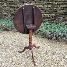 Load image into Gallery viewer, Good-tilt-top-pedestal-table-single-plank-top-tri-form-base-particularly-nice-ring-turned-column-constructed-in-ash-provincial-stylistically-regency-1830-small-size-delightful-table-lamp-stand-sofa-side-drinks-table-elegant-design-light-colour-contemporary-traditional-setting-english-circa-for-sale-damon-blandford-antiques-stow-on-the-wold-cotswolds-antique-furniture