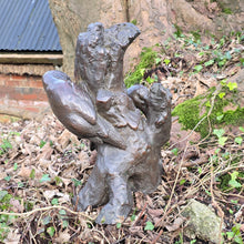 Load image into Gallery viewer, ornithological-bird-interest-well-cast-19th-century-european-painted-bronze-woodpeckers-stump-branch-tree-sculptor-natural-poise-foraging-tails-gaze-intently-focused-well-proportioned-life-size-bronze-excellent-condition-for-sale-damon-blandford-antiques-cotswolds