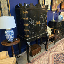 Load image into Gallery viewer, Very-fine-rare-19th-century-cabinet-on-stand-japanese-taste-hard-wood-timber-papier-mache-panels-black-lacquer-inset-mother-of-pearl-decoration-very-high-quality-gilt-metal-fittings-five-graduated-drawers-shaped-cornice-mouldings-gold-flakes-decorative-appeal-splendid-furniture-excellent-condition-restoration-jennens-&-bettridge-english-circa-1850s-for-sale-damon-blandford-antiques-stow-on-the-wold-cotswolds