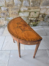 Load image into Gallery viewer, Fine C19th Adam Style Painted Satin Wood Demi Lune Games Table