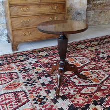 Load image into Gallery viewer, fine-quality-tripod-table-circular-top-single-plank-mahogany-top-raised-on-turned-reeded-baluster-shaped-support-tripod-base-well-selected-dense-timbers-crisply-carved-incredibly-stable-wine-lamp-table-for-sale-damon-blandford-antiques-stroud-stow-on-the-wold-cotswolds-gloucestershire-side-wine-lamp-table-interior-decoration-design