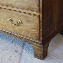 Load image into Gallery viewer, really-attractive-late-18th-century-sun-bleached-mahogany-chest-drawers-top-moulded-edge-two-short-three-long-graduated-drawers-pine-linings-cock-beading-original-brass-swan-neck-handles-bracket-feet-wonderful-straw-colour-fabulous-patina-patination-aesthetically-beautiful-furniture-light-colour-storage-space-decorative-appeal-english-circa-1790-for-sale-damon-blandford-antiques-stow-on-the-wold-cotswolds-stroud-gloucestershire-interior-design