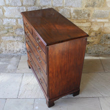 Load image into Gallery viewer, good-quality-C18th-century-mahogany-chest-two-short-over-four-long-graduated-drawers-canted-corners-bracket-feet-lined-in-oak-cock-beading-brass-swan-neck-handles-moulded-top-well-figured-cuts-mahogany-excellent-colour-condition-heavy-large-storage-space-excellent-condition-for-sale-damon-blandford-antiques-country-elegant-stroud-stow-on-the-wold-cotswolds-furniture