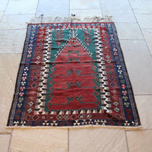 Load image into Gallery viewer, Konya Obruk Kilim Wedding Gift with Tassels and Beads