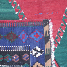 Load image into Gallery viewer, finely-woven-turkish-kilim-obruk-konya-wedding-gift-predominantly-red-green-blue-black-colours-akimbo-motifs-symbolising-motherhood-large-single-medallion-main-boarder-repeating-protective-eye-motifs-excellent-condition-floor-rug-wall-hanging-turkey -circa-1930s-40s-for-sale-damon-blandford-antiques-stroud-cotswolds-phil-taylors-cool-stuff-interior-design-rug-kilim-carpect-floor-persian