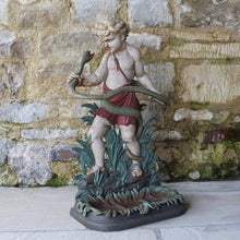 Load image into Gallery viewer, original-victorian-cast-iron-stick-umbrella-stand-young-Hercules-snake-greek-mythology-detailed-casting-probably-Colebrookdale-foundry-Shropshire-original-painted-finish-condition-excellent-age-use-for-sale-damon-blandford-antiques-stroud-stow-on-the-wold-cotswolds-interior-hallway-storage-decorative-design