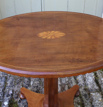 Load image into Gallery viewer, Good-william-IV-mahogany-pedestal-side-occasional-table-oval-top-inlaid-oval-sun-burst-motif-moulded-edge-shaped-freeze-octagonal-column-platform-base-bun-feet-highly-original-good-condition-aesthetic-appeal-useful-lamp-stand-drinks-table-circa-1930s-for-sale-damon-blandford-antiques-stow-on-the-wold-cotswolds-interior-design-antique-19th-century