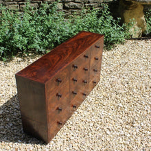 Load image into Gallery viewer, fine-quality-georgian-bank-of-drawers-well-figured-mahogany-veneers-top-cross-banded-twelve-drawers-dovetail-construction-lined-in-oak-nicely-turned-handles-really-useful-storage-for-large-collection-smaller-items-for-sale-damon-blandford-anttiques-cotswolds