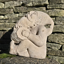 Load image into Gallery viewer, Wonderfully-detailed-carved-limestone-musician-gnome-large-scale-detailed-carving-bearded-gnome-seated-position-head-back-full-song-singing-playing-squeeze-box-concertina-inside-outside-mythical-protector-natural-environment-garden-folklore dating back-english-circa-1900-ornament-for-sale-damon-blandford-antiques-stow-on-the-wold-cotswolds