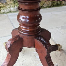 Load image into Gallery viewer, Good-quality-early-19th-century-Irish-cellarette-sarcophagus-form-pedestal-base-carved-acanthus-leaves-gadrooned-rope-twist-mouldings-brass-lion-mask-ring-carry-handles-oval-escutcheon-plate-original-lock-key-quadra-form-base-reeded-sabre-legs-hipped-carved-foliate-decoration-terminating-brass-box-toe-castors-furniture-excellent-colour-condition-patena-for-sale-damon-blandford-antiques-stow-on-the-wold-stroud-cotswolds-antique-drinks-bottles-storage