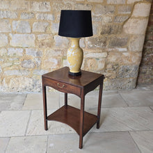 Load image into Gallery viewer, elegant-georgian-mahogany-side-centre-table-frieze-drawer-under-tier-highly-original-condition-fine-furniture-moulded-top-edge-oak-lined-drawers-dovetail-joints-original-brass-drop-handle-shaped-frieze-elegant-proportions-square-legs-concave-shaped-under-tier-sofa-side-table-lamp-table-english-circa-1740's-for-sale-damon-blandford-antiques-stow-on-the-wold