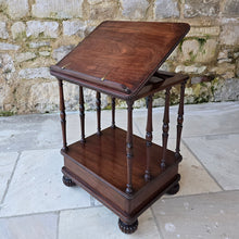 Load image into Gallery viewer, early-19th- century- low-library-table-book-stand-exceptionally-good-quality-condition-gillows-lancaster-london-hallmarks-gillows-&-co-workmen-design-book-music-stand-colour-elegant-example-single-drawer-reeded-bun-feet-sofa-side-table-for-sale-damon-blandford-antiques-stow-on-the-wold-cotswolds