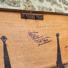 Load image into Gallery viewer, Wonderful-simulated-oak-table-top-chest-excellent-condition-original-faux-bois-scumble-simulating-oak-over-pine-historic-address-underside-lid-significant-interest-attractive-little-storage-chest-excellent-condition-for-sale-damon-blandford-antiques-cotswolds