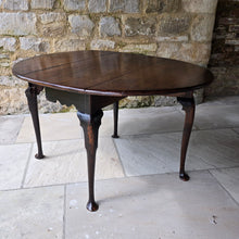 Load image into Gallery viewer, good-early-georgian-drop-leaf-table-excellent-colour-oval-top-decorative-shaped-freeze-cabriole-legs-pad-feet-compact-size-dinning-table-four-people-versatile-design-sofa-side-table-excellent-condition-for-sale-damon-blandford-antiques-cotswolds