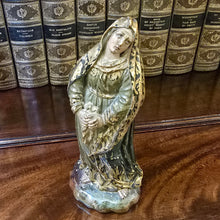 Load image into Gallery viewer, finely-carved-well-decorated-18th-century-Italian-polychrome-figure-our-lady-carved-limewood-detail-hands-feet-face-nicely-decorated-parcel-gilt-glass-eyes-excellent-condition-for-sale-damon-blandford-antiques-stow-on-the-wold-cotswolds
