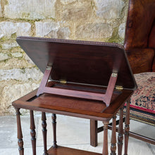 Load image into Gallery viewer, early-19th- century- low-library-table-book-stand-exceptionally-good-quality-condition-gillows-lancaster-london-hallmarks-gillows-&-co-workmen-design-book-music-stand-colour-elegant-example-single-drawer-reeded-bun-feet-sofa-side-table-for-sale-damon-blandford-antiques-stow-on-the-wold-cotswolds