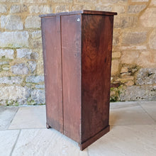 Load image into Gallery viewer, good-provincial-walnut-veneer-chest-two-short-eight-long-graduated-drawers-original-turned-wooden-drawer-pulls-brass-locks-escutcheons-plinth-base-excellent-colour-wonderful-patina-English-circa-1800-storage-for-sale-damon-blandford-antiques-stow-on-the-wold-cotswolds-antique-furniture