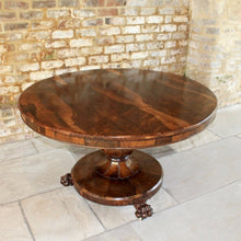 Load image into Gallery viewer, regency-table-tilt-top-breakfast-antique-rosewood-lion-paw-pedestal