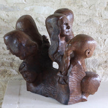 Load image into Gallery viewer, sculpture- wood-wooden-carving-yew-tony-basil-castlehill-filleigh-devon-female-bust-heads-stone-mason