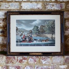 Load image into Gallery viewer, original-framed-lithographs-coaching-scenes-mail-coach-flood-print-painting-James-Pollard-fbdaniell&son-christies-damon-blandford-antiques-cotswold-gloucestershire-forsale-wallart-art-prints