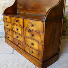 Load image into Gallery viewer, Rare bank of twelve French shop drawers in pollard oak