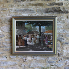 Load image into Gallery viewer, oil-painting-canvas-european-market-scene-dutch-artist-carl-van-rooijen-original-flowers-light-lighting-colour-shaddow-dark-elegant-trees-buildings-damon-blandford-art-artist-for-sale-gloucestershire-cotswolds-stroud