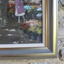 Load image into Gallery viewer, oil-painting-canvas-european-market-scene-dutch-artist-carl-van-rooijen-original-flowers-light-lighting-colour-shaddow-dark-elegant-trees-buildings-damon-blandford-art-artist-for-sale-gloucestershire-cotswolds-stroud-signed