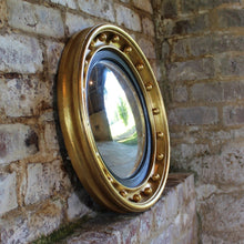 Load image into Gallery viewer, round-circular-regency-19th-century-convex-wall-mirror-giltwood-frame-applied-ball-decoration-concentric-ebonised-reeded-slip-mirrors-frame-giding-gilt-original-damon-blandford-antiques-gloucestershire-cotswolds-for-sale-decorative-interiors-country-house