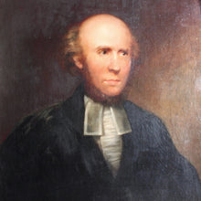 Load image into Gallery viewer, good-portrait-italian-gentleman-lawyer-black-robe-white-shirt-collar-bands-legal-subject-eyes-focusing-purposeful-listening-expression-serious-face. For example-portrait-character-good-condition-attractive-gold-bevelled-frame-damon-blandford-antiques-cotswolds-gloucestershire-for-sale-wall-art-interior-design-decoration