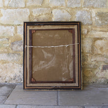 Load image into Gallery viewer, good-portrait-italian-gentleman-lawyer-black-robe-white-shirt-collar-bands-legal-subject-eyes-focusing-purposeful-listening-expression-serious-face. For example-portrait-character-good-condition-attractive-gold-bevelled-frame-damon-blandford-antiques-cotswolds-gloucestershire-for-sale-wall-art-interior-design-decoration-verso