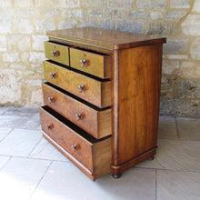 Load image into Gallery viewer, beautifully-figured-burr-walnut-chest-two-short-over-three-long-graduated-drawers-original-turned-walnut-drawer-pulls-very-well-proportioned-straight-fronted-chest-raised-plinth-base-bun-feet-retaining-original-locks-book matched-veneers-particularly-good-very-functional-highly-decorative-storage-furniture-damon-blandford-antiques-stroud-gloucestershire-cotswolds-interior-country-house-quality-for-sale