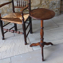 Load image into Gallery viewer, really-good-colour-18th-century-ash-pedestal-tripod-table-constructed-of-very-nicely-figured-timber-circular-lipped-dished-top-turned-stem-cabriole-legs-candle-stand-excellent-proportions-drinks-table-attractive-stable-useful-table-excellent-condition-for-sale-damon-blandford-antiques-stroud-gloucestershire-regional-furniture-interior-design