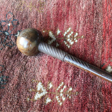 Load image into Gallery viewer, fine-19th-century-african-zulu-war-club-knobkerrie-decorative-wirework-shaft-war-knobkerrie-tribal-warriors-close-quarter-weapon-dense-hardwood-indigenous-black-ironwood-good-condition-for-sale-damon-blandford-antiques-stroud-gloucestershire