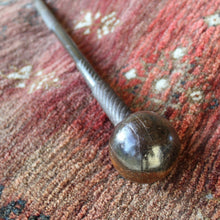 Load image into Gallery viewer, fine-19th-century-african-zulu-war-club-knobkerrie-decorative-wirework-shaft-war-knobkerrie-tribal-warriors-close-quarter-weapon-dense-hardwood-indigenous-black-ironwood-good-condition-for-sale-damon-blandford-antiques-stroud-gloucestershire