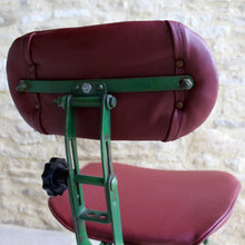 Load image into Gallery viewer, evertaut-stool-chair-swivel-adjustable-british-industrial-leather-green-red-30's-40's-vintage-gloucestershire-cotswolds