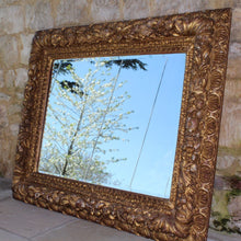 Load image into Gallery viewer, spanish-camino-santiago-italian- renaissance- frame-garland-fruit-foliage-carved-deep-relief-pomegranate-grape-vine-acanthus-mirror-gloucestershire-cotswold-antique-spaniel