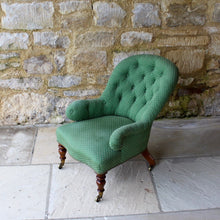 Load image into Gallery viewer, A diminutive Victorian button-backed salon chair