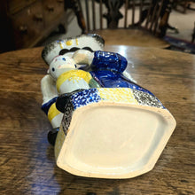 Load image into Gallery viewer, Yorkshire-prattware-pottery-Toby -jug-character-holding-pitcher-cup-cobalt-blue-coat-yellow-ochre-breeches-metallic-oxides-regional-kilns-caryatid-handle-spongeware-decoration-plinth-base-tricorn-hat-excellent-condition-Mexborough-for-sale-damon-blandford-antiques-stow-on-the-wold-cotswolds
