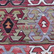 Load image into Gallery viewer, two-technic-flat-weave-cicim-kilim-central-anatolia-kilim-geometric-design-ram-horn-motifs-all-over-symbols-fertility-power-motifs-green-grey-orange-brown-cream-field-subtle-red-colours-kilim-hand-woven-loom-naturally-dyed-hand-spun-sheep-wool-yarn-hand-embroidered-traditional-technic-cicim-design-elements-1968-turkey-sivrihisar-1960s-for-sale-damon-blandford-antiques-carpet-rug-soft-furnishings-stroud-stow-cotswolds
