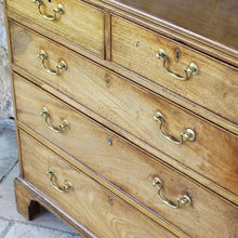 Load image into Gallery viewer, really-attractive-late-18th-century-sun-bleached-mahogany-chest-drawers-top-moulded-edge-two-short-three-long-graduated-drawers-pine-linings-cock-beading-original-brass-swan-neck-handles-bracket-feet-wonderful-straw-colour-fabulous-patina-patination-aesthetically-beautiful-furniture-light-colour-storage-space-decorative-appeal-english-circa-1790-for-sale-damon-blandford-antiques-stow-on-the-wold-cotswolds-stroud-gloucestershire-interior-design
