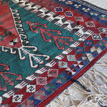 Load image into Gallery viewer, Konya Obruk Kilim Wedding Gift with Tassels and Beads
