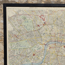 Load image into Gallery viewer, original-colour-map-central-London-by-Letts-Son-&amp;-Co-Ltd-framed-bespoke-black-ash-frame-map-shows-train-lines-stations-postal-boundaries-parks-omnibus-tram-routes-steamboat-piers-routes-detailed-excellent-condition-for-sale-damon-blandford-antiques-stow-on-the-wold-cotswolds-maps-wall-art-decorative-antiques
