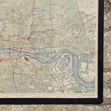 Load image into Gallery viewer, original-colour-map-central-London-by-Letts-Son-&amp;-Co-Ltd-framed-bespoke-black-ash-frame-map-shows-train-lines-stations-postal-boundaries-parks-omnibus-tram-routes-steamboat-piers-routes-detailed-excellent-condition-for-sale-damon-blandford-antiques-stow-on-the-wold-cotswolds-maps-wall-art-decorative-antiques
