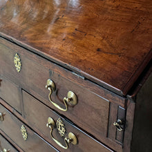 Load image into Gallery viewer, virginia-black-walnut-wonderful-small-proportions-magnificent-bureau-well-figured-fall-front-fitted-interior-drawers-pigeon-holes-storage-well-escutcheons-swan-neck-handles-bracket-feet-excellent-condition-north-america-navel-stores-act-1721-english-circa-1720s-1730s-1740s-1750s-for-sale-damon-blandford-antiques-stow-on-the-wold-cotswolds
