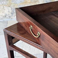 Load image into Gallery viewer, elegant-georgian-mahogany-side-centre-table-frieze-drawer-under-tier-highly-original-condition-fine-furniture-moulded-top-edge-oak-lined-drawers-dovetail-joints-original-brass-drop-handle-shaped-frieze-elegant-proportions-square-legs-concave-shaped-under-tier-sofa-side-table-lamp-table-english-circa-1740&#39;s-for-sale-damon-blandford-antiques-stow-on-the-wold
