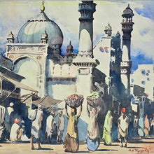 Load image into Gallery viewer, Indian Street Scene Watercolour Painting by G.D. Thyaga Raj (1930-1981)
