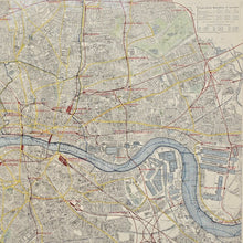 Load image into Gallery viewer, original-colour-map-central-London-by-Letts-Son-&amp;-Co-Ltd-framed-bespoke-black-ash-frame-map-shows-train-lines-stations-postal-boundaries-parks-omnibus-tram-routes-steamboat-piers-routes-detailed-excellent-condition-for-sale-damon-blandford-antiques-stow-on-the-wold-cotswolds-maps-wall-art-decorative-antiques
