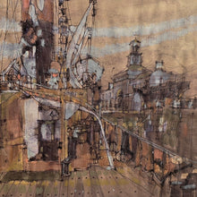 Load image into Gallery viewer, detailed-painting-steam-tug-servia-moored-maritime-museum-ramsgate-artist-John-Talbot-Hicks-impressed-newly-mounted-bespoke-made-hardwood-frame-circa-1970-for-sale-damon-blandford-antiques-stroud-stow-on-the-wold-cotswolds-wall-art
